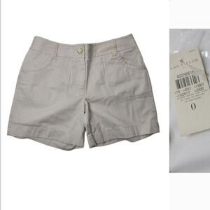 NEW ANN TAYLOR KHAKI TAN COTTON CARGO SHORTS 0 26 27 NWT